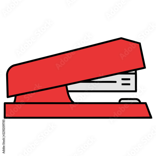 Red stapler illustration