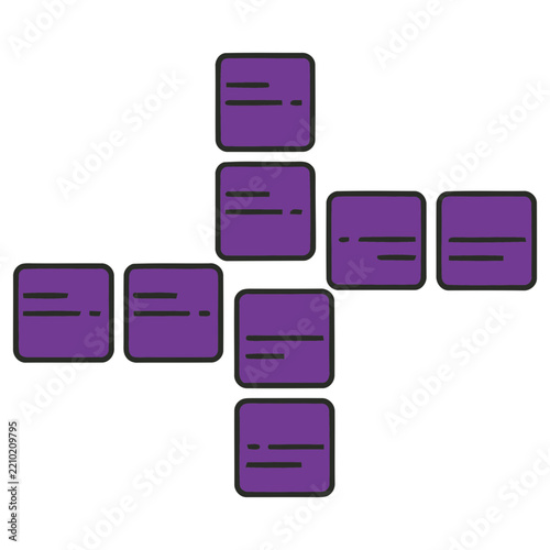 Purple Squares in Cross Shape