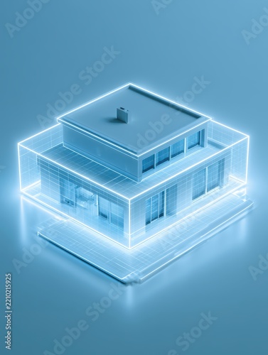 Smart home system protecting modern house model