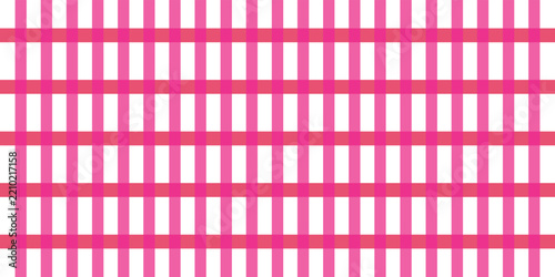 Pink gingham plaid check grid geometric seamless pattern vector illustration on a white background