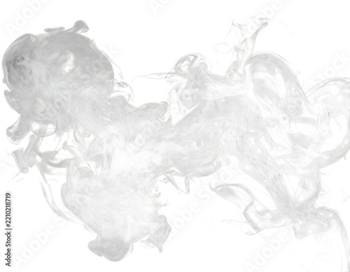 White smoke over black transparent background, magic relaxing atmosphere