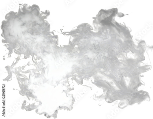 White smoke over black transparent background, magic relaxing atmosphere