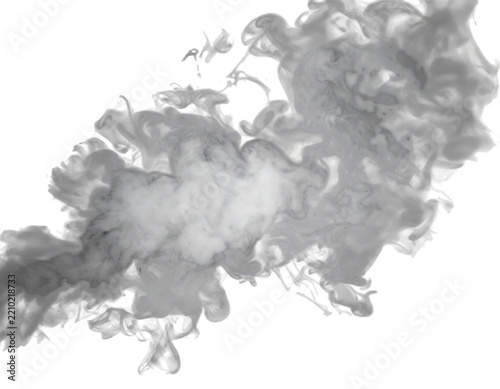 White smoke over black transparent background, magic relaxing atmosphere