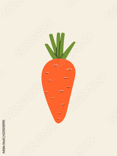 Orange carrot. Bright flat illustration of an autumn vegetable.