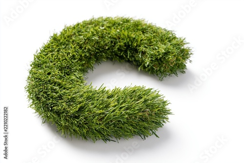 The Grass Letter C Curvature Made from Lush Green Turf for Modern Decor