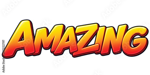 3D glossy typography design spelling amazing for promotional banners