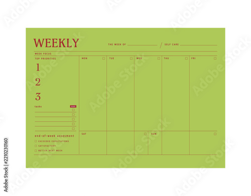 Weekly schedule planner. take you day easy!