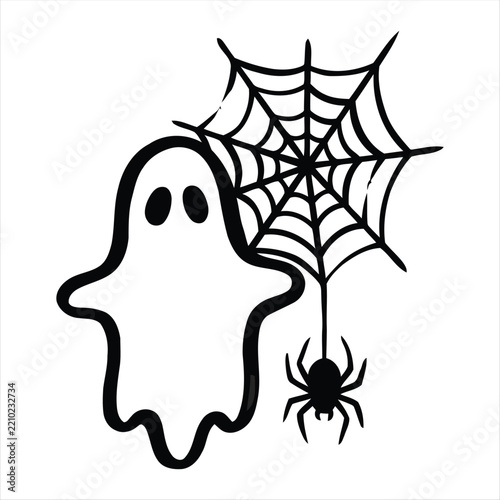 Halloween Ghost Icon – Spooky Ghost Symbol for Horror, Haunted House and Halloween Design