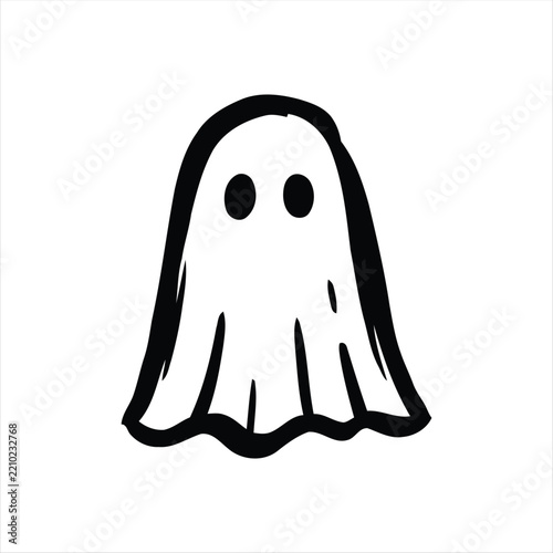 Halloween Ghost Icon – Spooky Ghost Symbol for Horror, Haunted House and Halloween Design