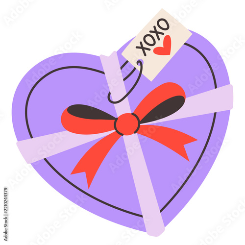 Heart Shaped Gift Box with Ribbon Bow