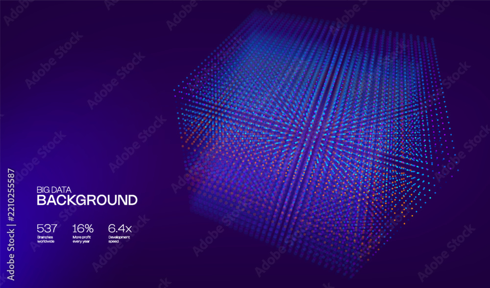 Obraz premium Background data abstract with ai stack blue and green 3d big. Business digital information with tech technology artificial and bg center cyber. Dot network background with scientific workflow ai.