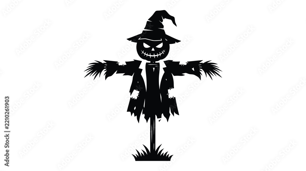 Fototapeta premium halloween witch with broom