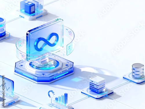 Infinite cloud computing network with connected data storage and servers