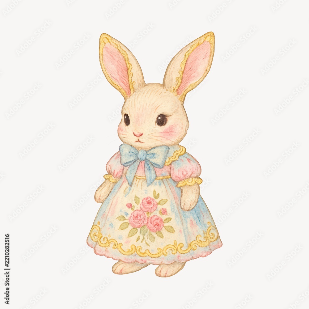 Obraz premium Charming vintage rabbit illustration