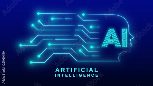 Futuristic ai web tech background with circuit lines