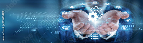 User configuration control. system preference adjustment. personalized interface setup. device optimization tools. flexible functionality. User hands hold Settings menu, customizing device flow.