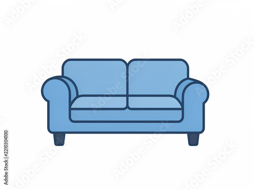 A simple blue couch symbol