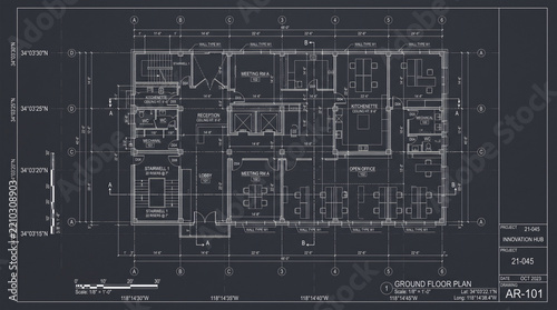 Ground Floor Plan Blueprint of Modern Innovation Hub