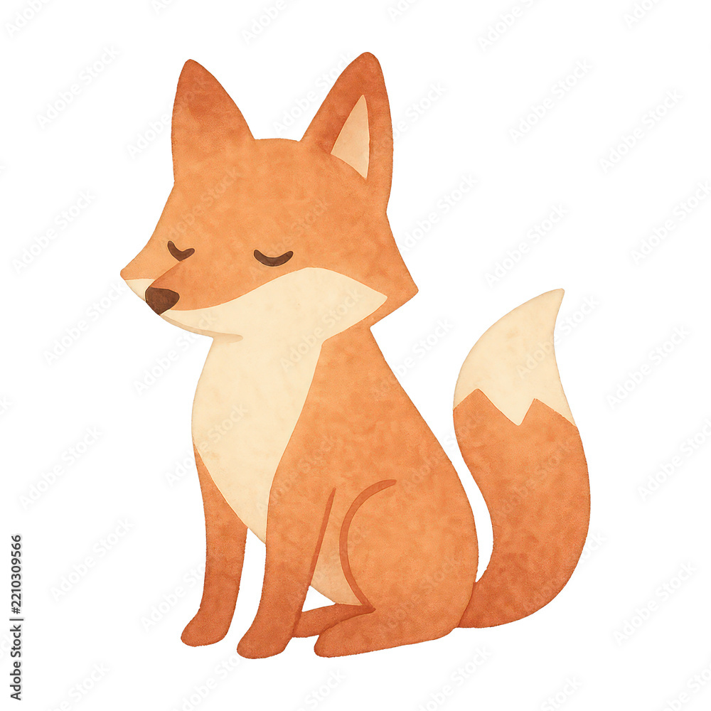 Obraz premium PNG Cute fox illustration for designs.
