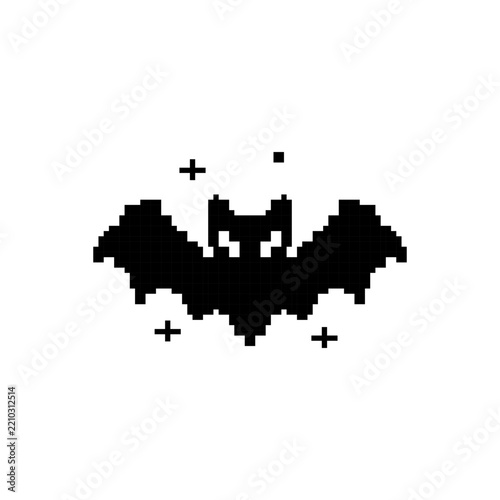 Flying bat silhouette halloween icon