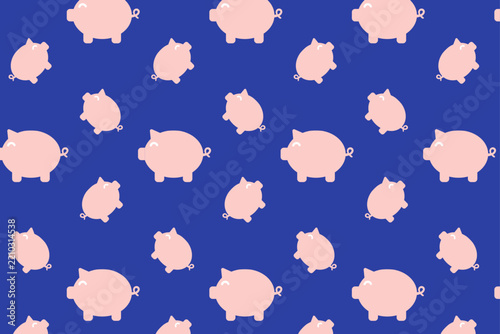 Seamless animal pattern background featuring pigs