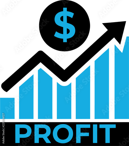 Profit financial growth chart with dollar sign vector illustration