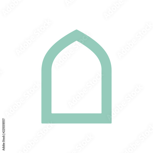Mosque Arch With Elegant Islamic Architectural Design Vector illustration