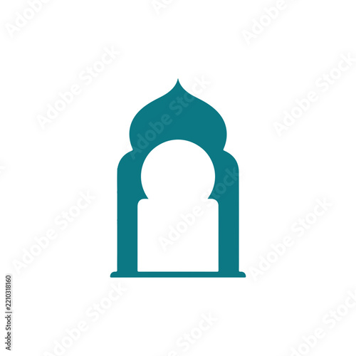 Minimalist Islamic Arch Frame With Elegant Geometric Design Vector illustration