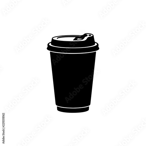 Paper Coffee Cup With Simple Takeaway Packaging Shape Vector illustration