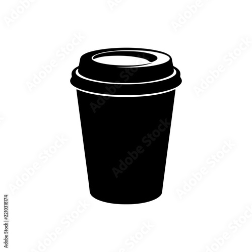 Paper Coffee Cup With Minimal Takeaway Design Vector illustration