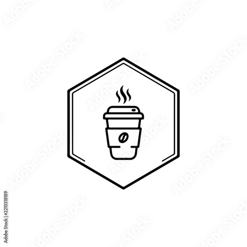 Premium Cafe Logo Featuring Elegant Coffee Cup Design Vector illustration