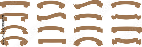 Modern simple flat design ribbon banners and flag set. Ribbon Banner in modern simple flat design	
