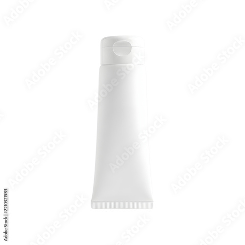 White Cosmetic Cream Tube Isolated on White Background for Skincare, Beauty, Lotion, Moisturizer, Shampoo, Gel and Personal Care Product Packaging