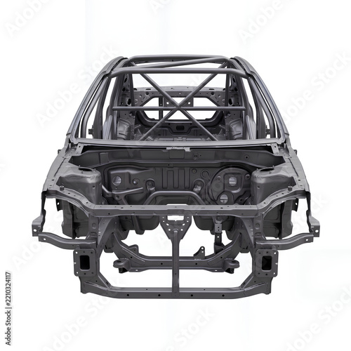 Car Frame Structure with Engine Bay View 1.