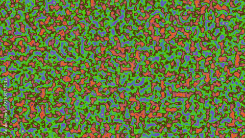 Vivid abstract pattern with green and red organic shapes
