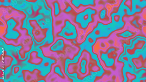 Bold fluid seamless abstract pattern of pink and cyan wavy organic shapes