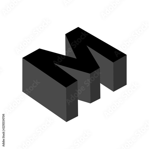 3D Isometric Letter M