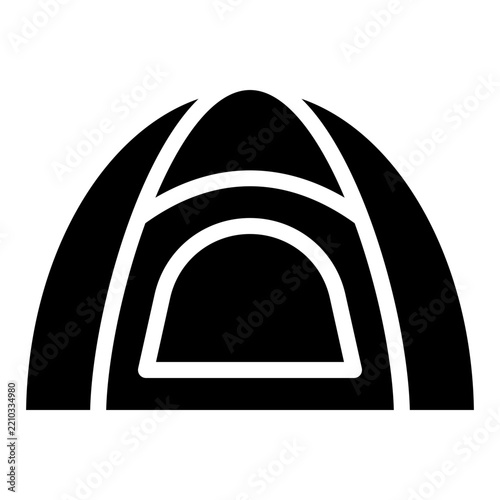 Tent icon with solid style