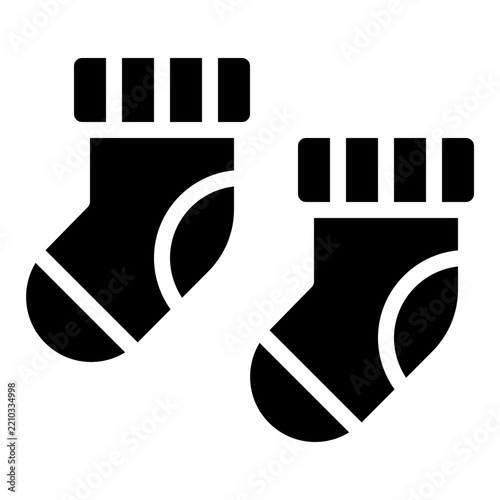 Toddler socks icon with solid style