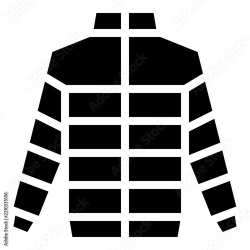 Winter jacket icon with solid style