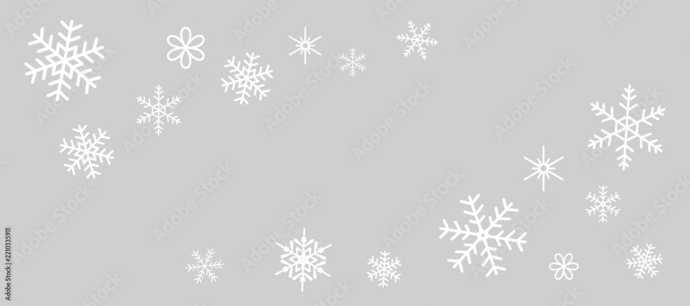 Fototapeta premium シンプルな雪の結晶の背景イラスト フレームイラスト ベクター素材