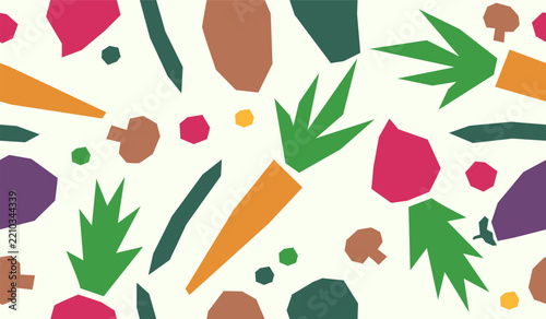 Cute mix vegetables pattern background vector design