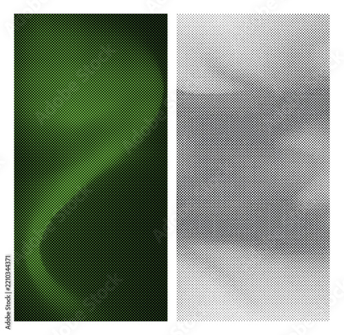 Abstract green and white halftone dots pattern backgrounds for marketing.
