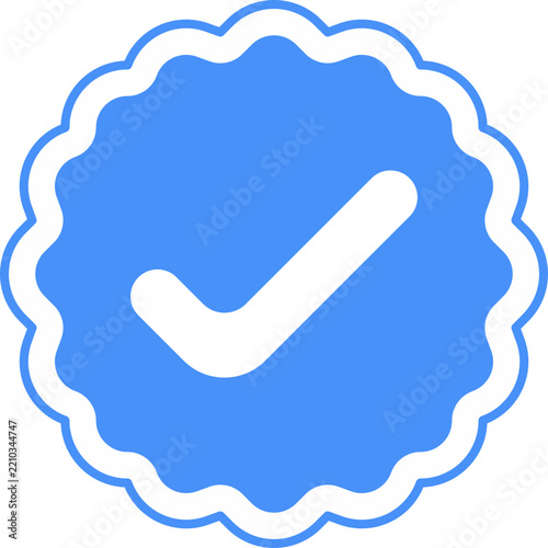 Blue Verified Checkmark Badge Icon