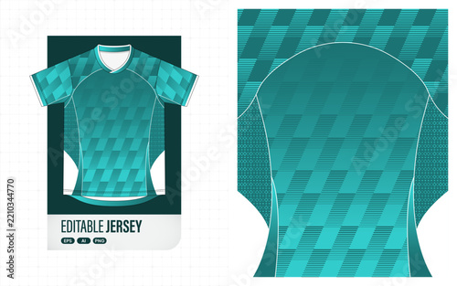 Teal and Cyan Soccer Jersey with Geometric Lines