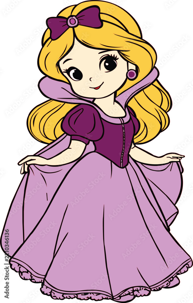 Fototapeta premium cute chibi princess vector design