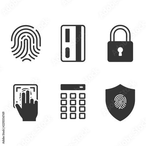 Cyber Security Icons Set for Digital Data Protection