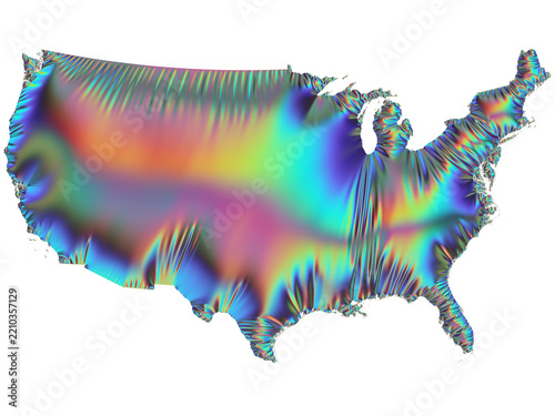 USA holographisch auf transparentem Hintergrund