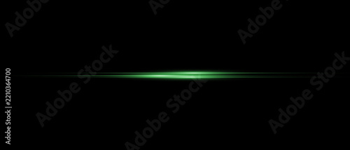 Abstract blurred light leak with a vibrant green central glow on black background