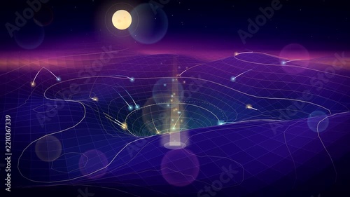 Digital Mountain Terrain with Glowing Optimizer Particles, Artificial Intelligence Optimization Loop